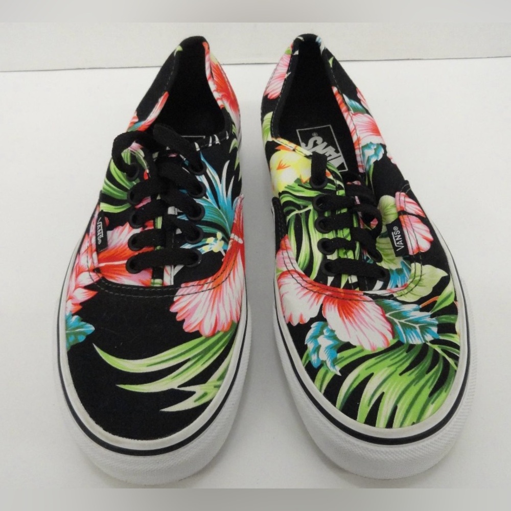 Vans Floral/Tropical Print Sneakers - Black and Multicolor